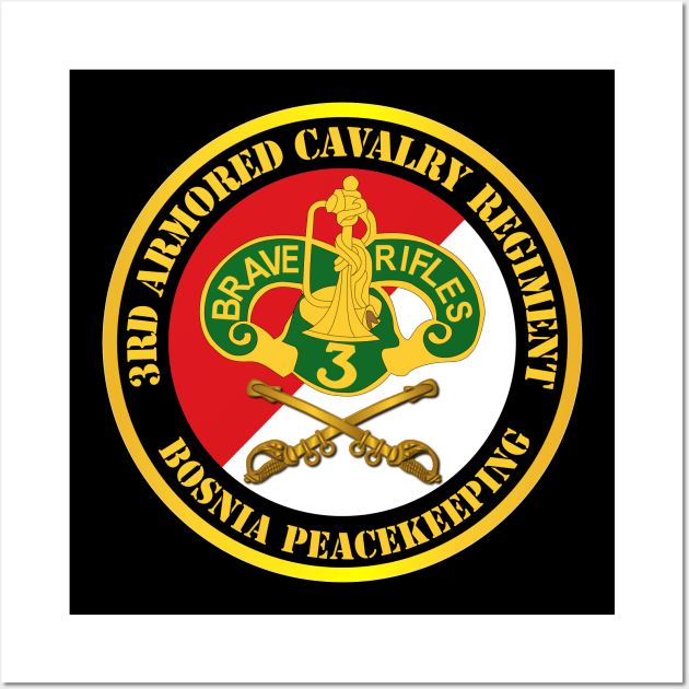 3rd Armored Cavalry Regiment DUI - Red White - Bosnia peacekeeping Wall Art by twix123844